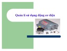 Bài giảng Kinh tế năng lượng: Quản lý sử dụng động cơ điện