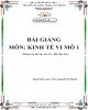 Bài giảng môn Kinh tế vi mô 1: Phần 2 - ĐH Phạm Văn Đồng