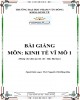 Bài giảng Kinh tế vĩ mô 1: Phần 2 - ĐH Phạm Văn Đồng