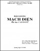 Bài giảng Mạch điện: Phần 2 - ĐH Phạm Văn Đồng