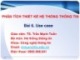 Bài giảng Phân tích thiết kế hệ thống thông tin: Bài 6 - TS. Trần Mạnh Tuấn