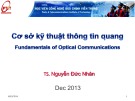 Bài giảng Cơ sở kỹ thuật thông tin quang: Chương 1 - TS. Nguyễn Đức Nhân