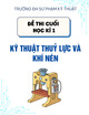 Đề thi cuối học kì 1 môn Kỹ thuật thuỷ lực và khí nén năm 2025-2026